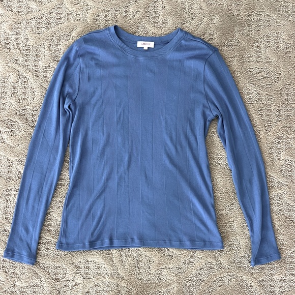 Goldie Lewinter Blue Pima Cotton Top Size Large - Picture 1 of 7